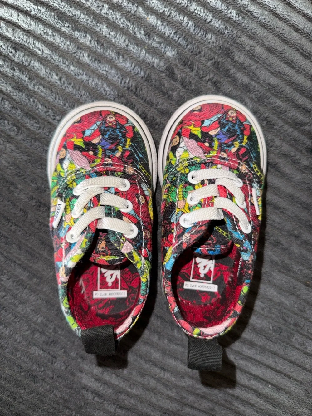 Vans Toddler Marvel Multi-Color Comic Girl Superhero Print Lace-Up Sneakers